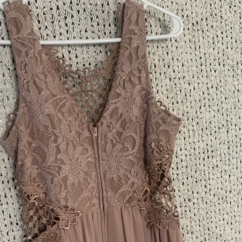 City studio Blush Lace & Chiffon Hi-Low Dress - Picture 6 of 9